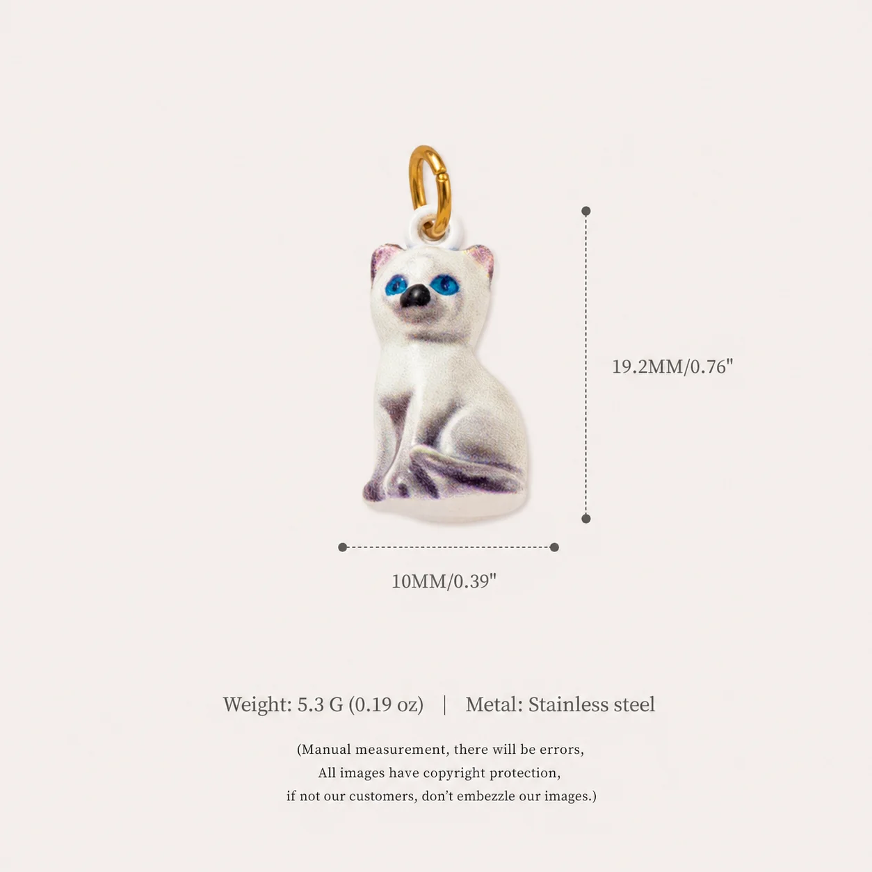 316 Edelstahl Wasserdicht Farbbeständig Niedliche und Schlichte Schaf-, Welpen-, Gelbes Pferd DIY Anhänger Charms für Schmuck – Detail 5