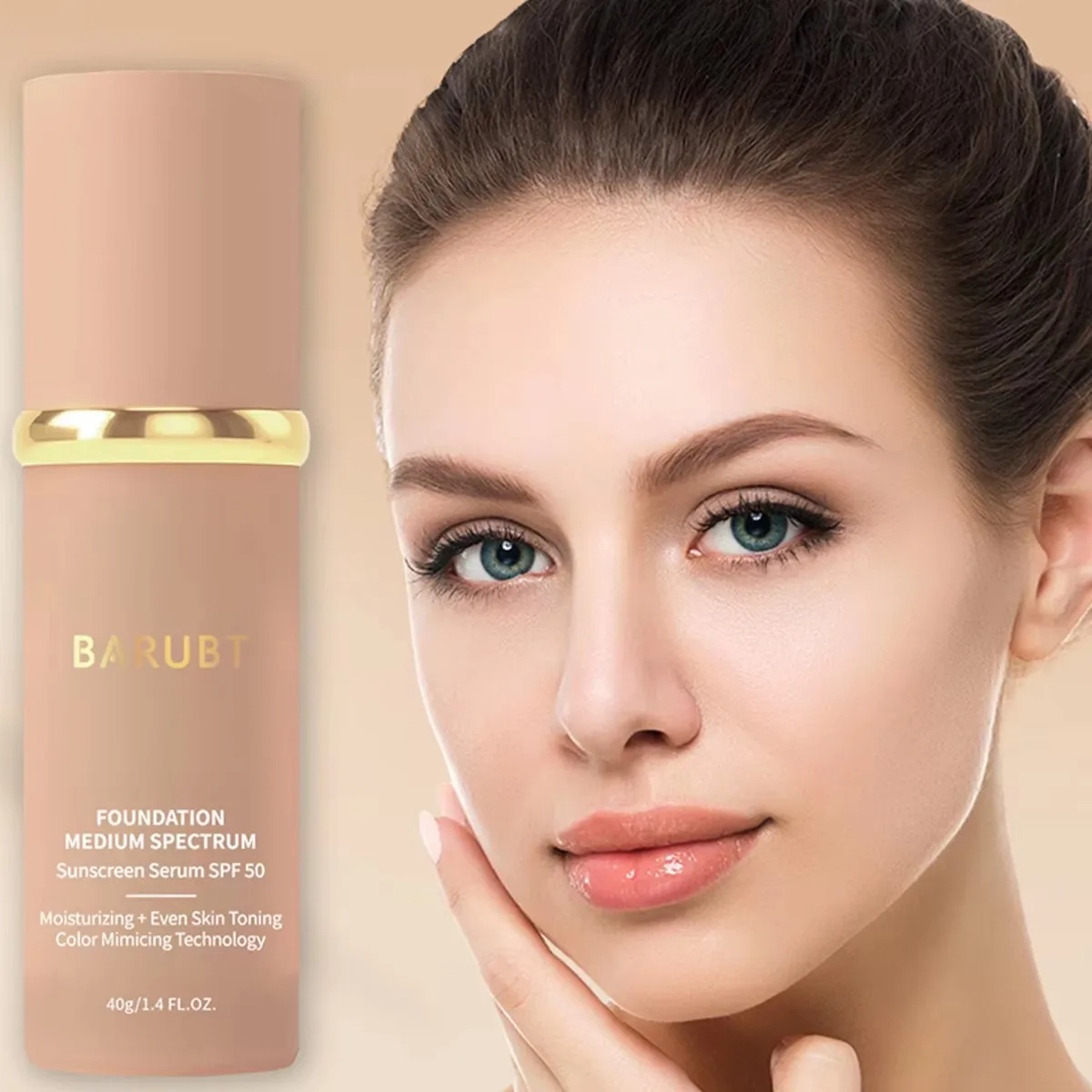 4 in 1 Foundation Liquid- Hydrating Medium Full Coverage Concealer SPF50+ with Inspired By Forever Bloom-Longwearing Waterproof