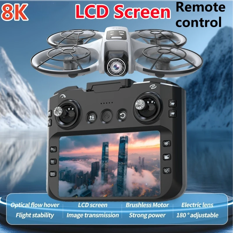 Large Ultra HD Screen Drone Brushless ToyRemote 8K Aerial Vehicle GPS Brushless Motor Long Flight Time 5G Dual Camera Quadcopter