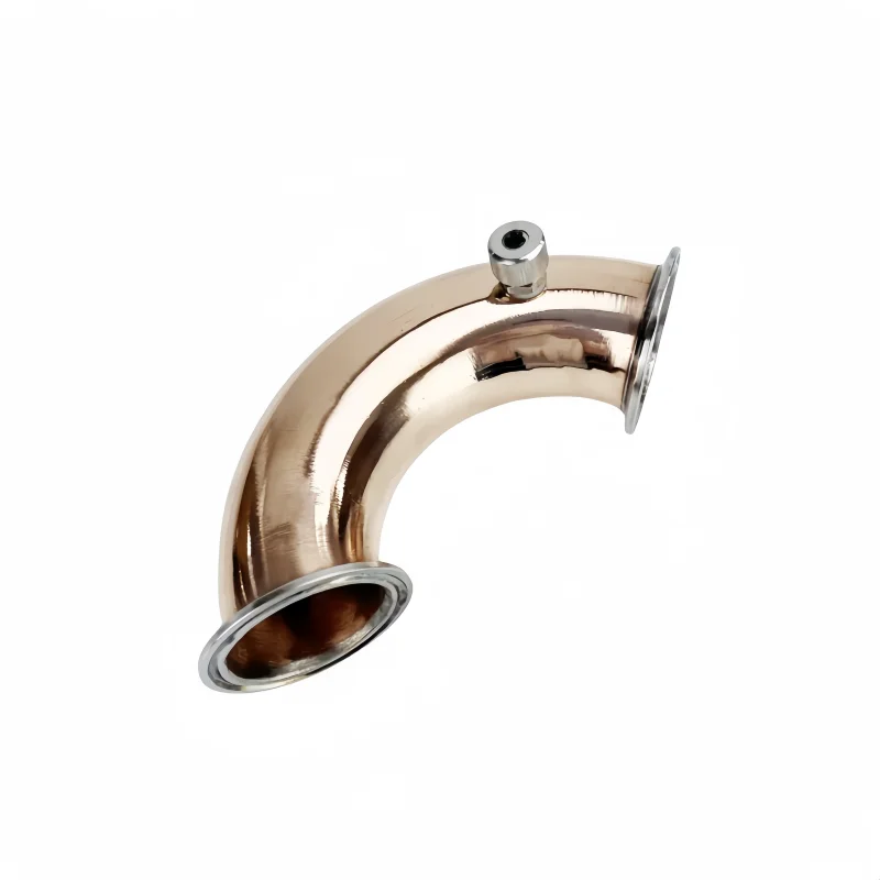 2inch OD64mm/1.5inch OD50mm,135 degree Copper Pipe With Thermowell Nipple And Plug Copper Elbow For Homebrew Distillation