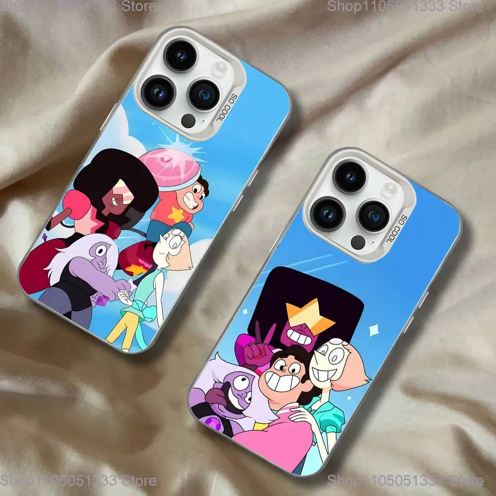 

Steven Cartoon Universe Phone Case For iPhone 16,15,14,13,12,11,Pro,XS,Max,Plus,Mini,SE White Candy Matte Shockproof Cover