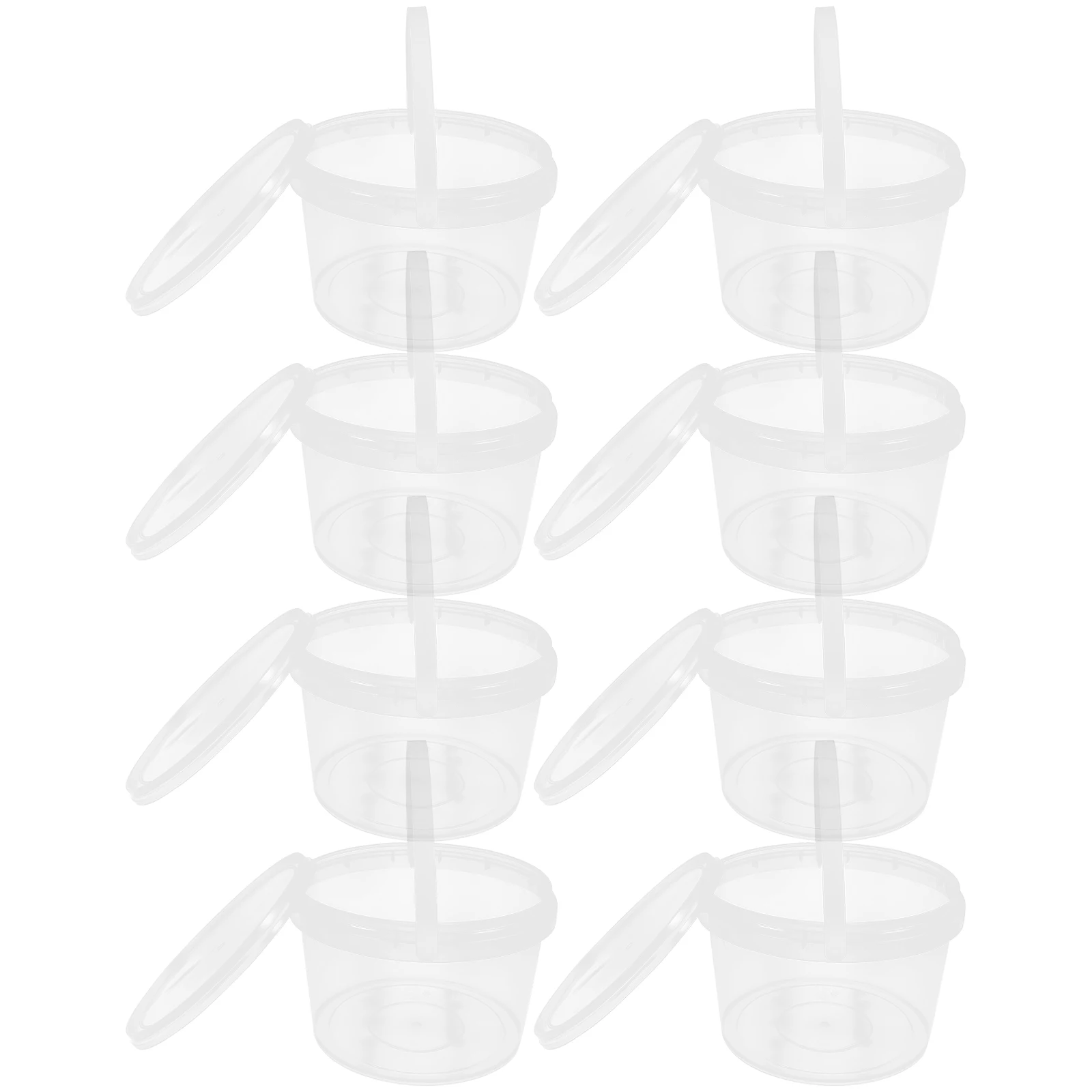 

8pcs Clear Food Storage Buckets Reusable Pp Material Multifunctional Ice Cream Containers Lid Homemade Lobster Yoghurt Freezer
