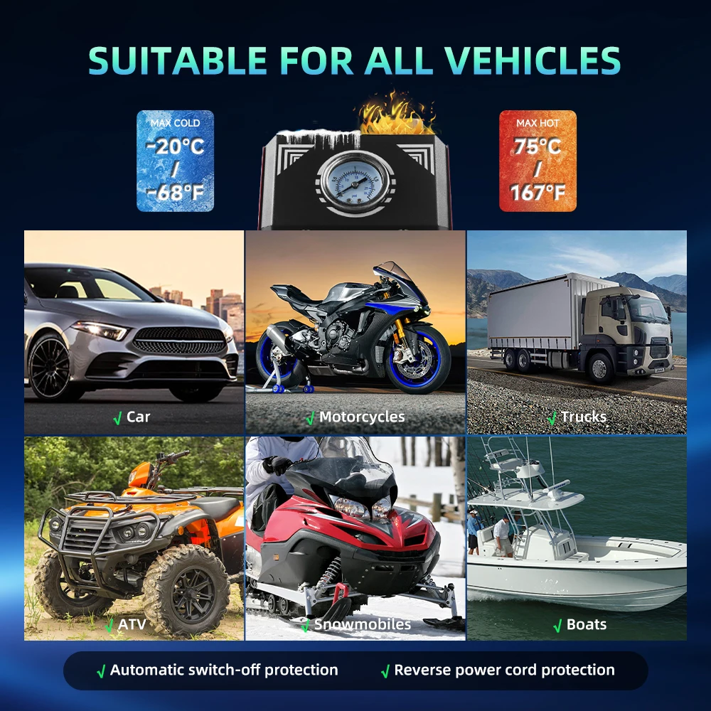 Inefala 12 فولت آلة دخان السيارات كاشف تسرب تيار مستمر EVAP فراغ اختبار التشخيص لنظام الأنابيب-مؤشر الضغط #4