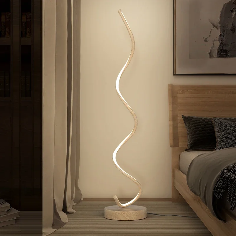 Lámpara de pie de tira LED moderna para dormitorio, mesita de noche, sala de estar, sofá, ambientación, lámpara de mesa vertical, accesorios de luces de lectura de estudio