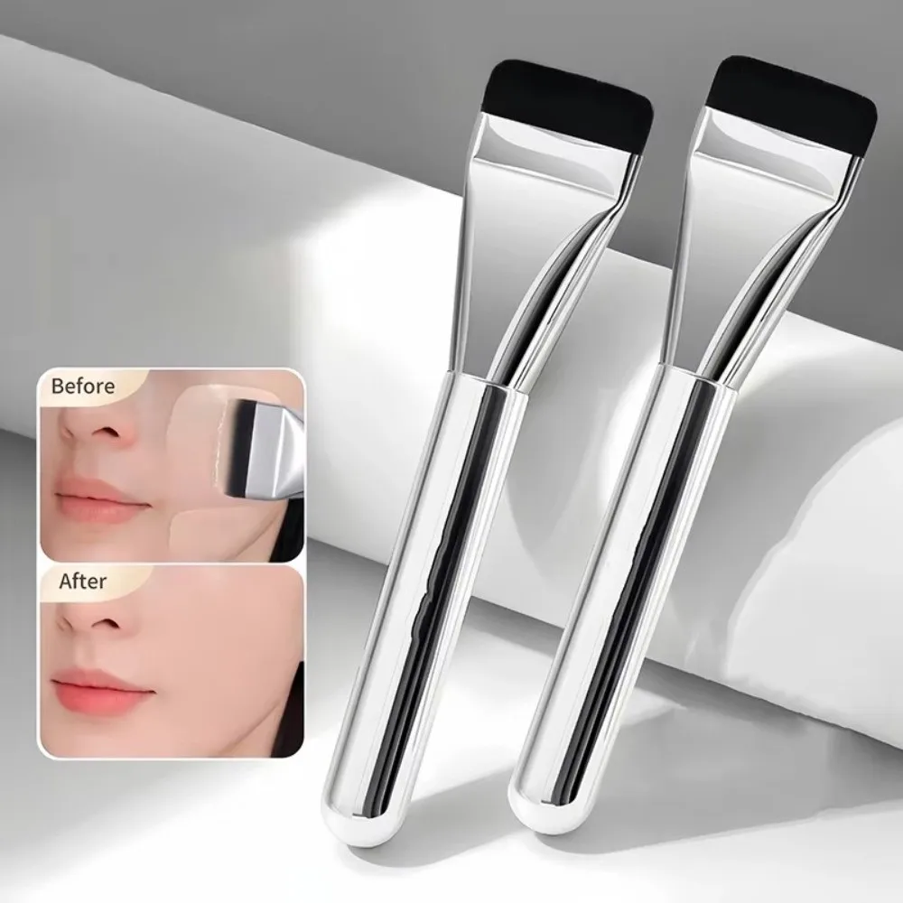 Professional Stainless Steel Makeup Mixing Palette Ultra-Thin One-Line Cosmetic Beauty Tool Spatula Included Mask Brush Skincare
