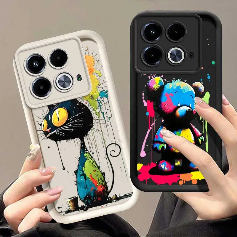 Note40 Graffiti Animals Sky Eye Ladder Phone Case For Infinix Note 40Pro 30 30Pro 30VIP 12 12Pro Smart 8 7 6 Zero 30  Cover