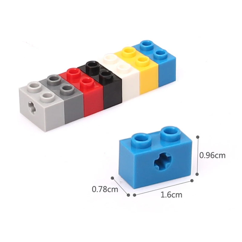 MOC high-tech Parts 1x2 Brick 1 Axis Hole 32064 MOC Technical Building Block Suitable For All Brands Small Particles Toy