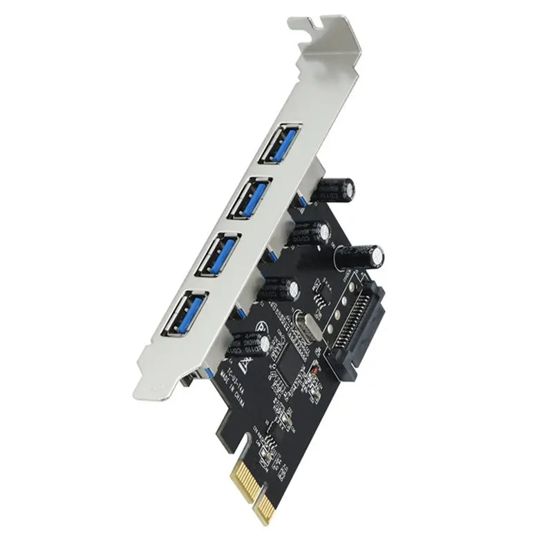 X64A-4 Port USB 3.0 PCI-E Expansion Card PCI Express Pcie USB 3.0 HUB Adapter 4-Port USB 3.0 Controller USB 3 0 Pcie Express