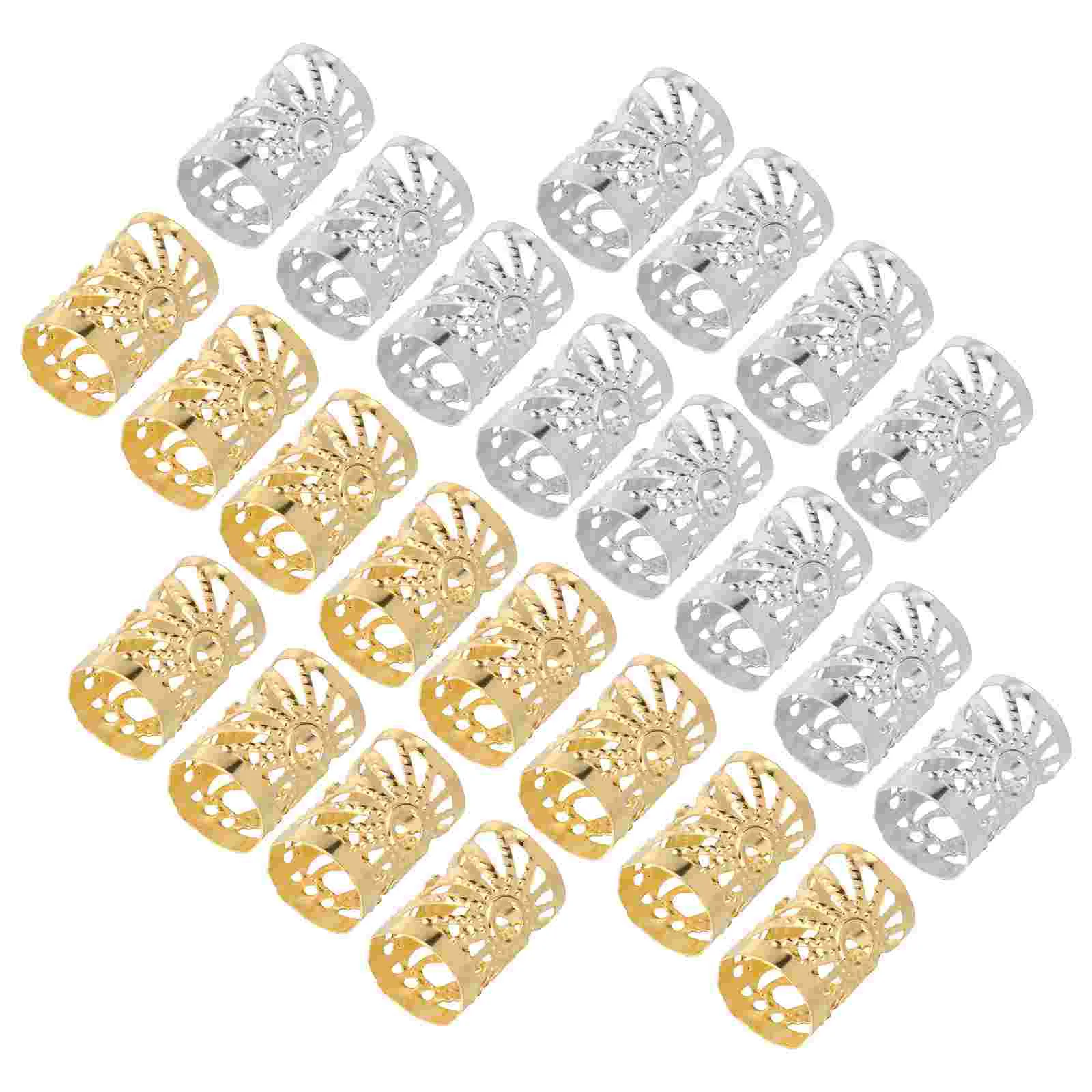 

100 Pcs Accessories Miss Rings for Men Dreadlocks Beads Hair Cuffs Braids Filigree Tube