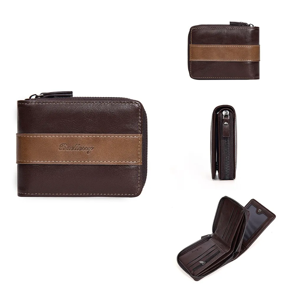 

Anti Theft Zipper Pouch Men Zipper Wallet PU Leather Credit Card Case Card Holder Pocket Purse Square PU Leather Coin Purse Male