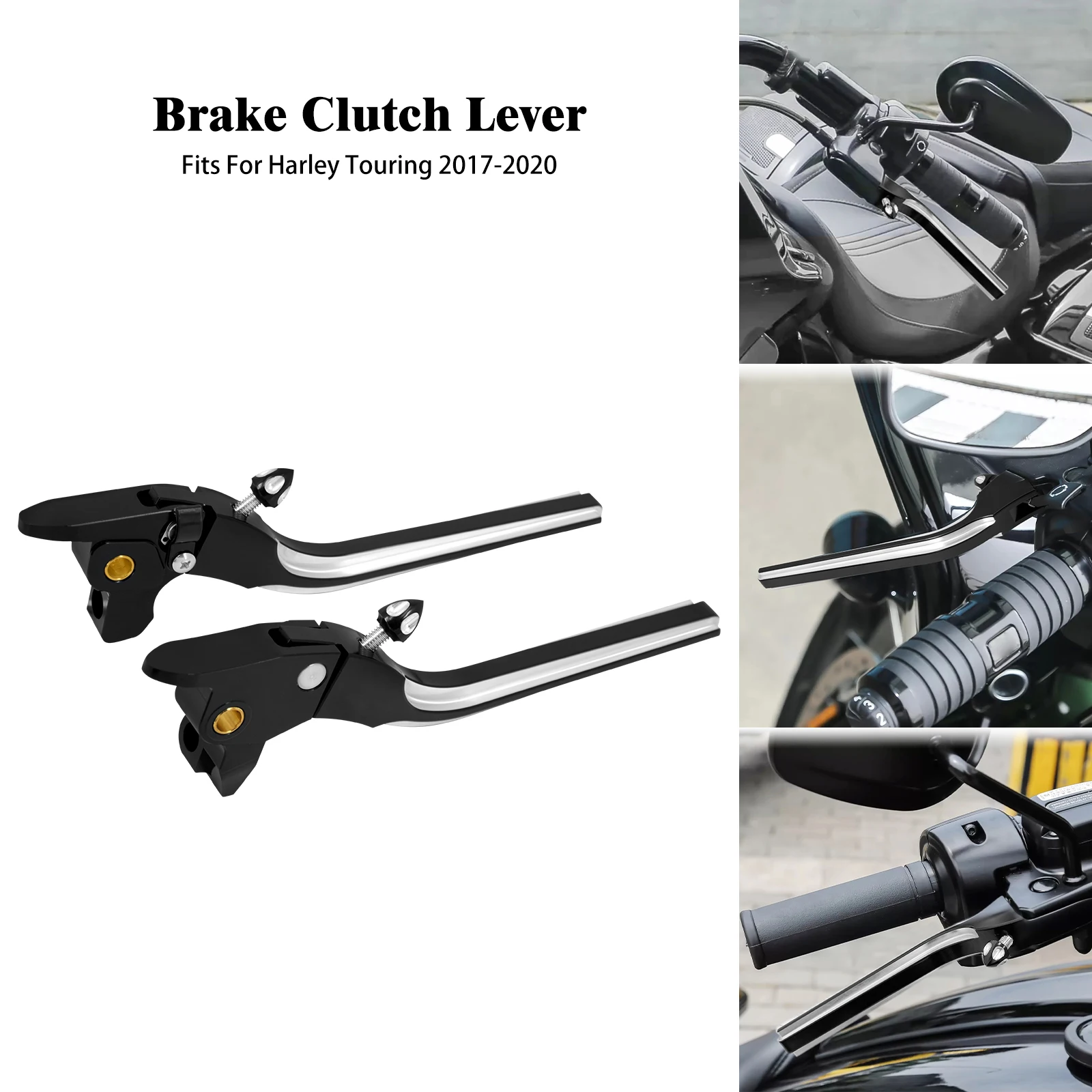 

Motorcycle Adjustable CNC Hand Control Levers Brake Clutch Levers For Harley Touring Street Electra Glide Road King FLTRX 17-20