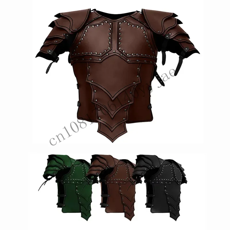 Man Medieval Viking Knight Pirate Costume Body Shoulder Armor Set Steampunk Leather Vest Armour Larp Cosplay Outfit Pau CMM1301