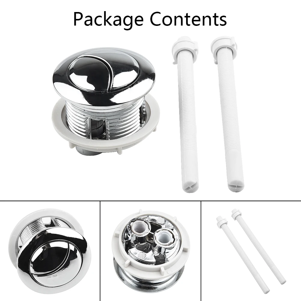 38/48/58mm Dual Push Button Flush Toilet Water Tank Double For Crescent Shape For 2 Rods Bathroom Accessory