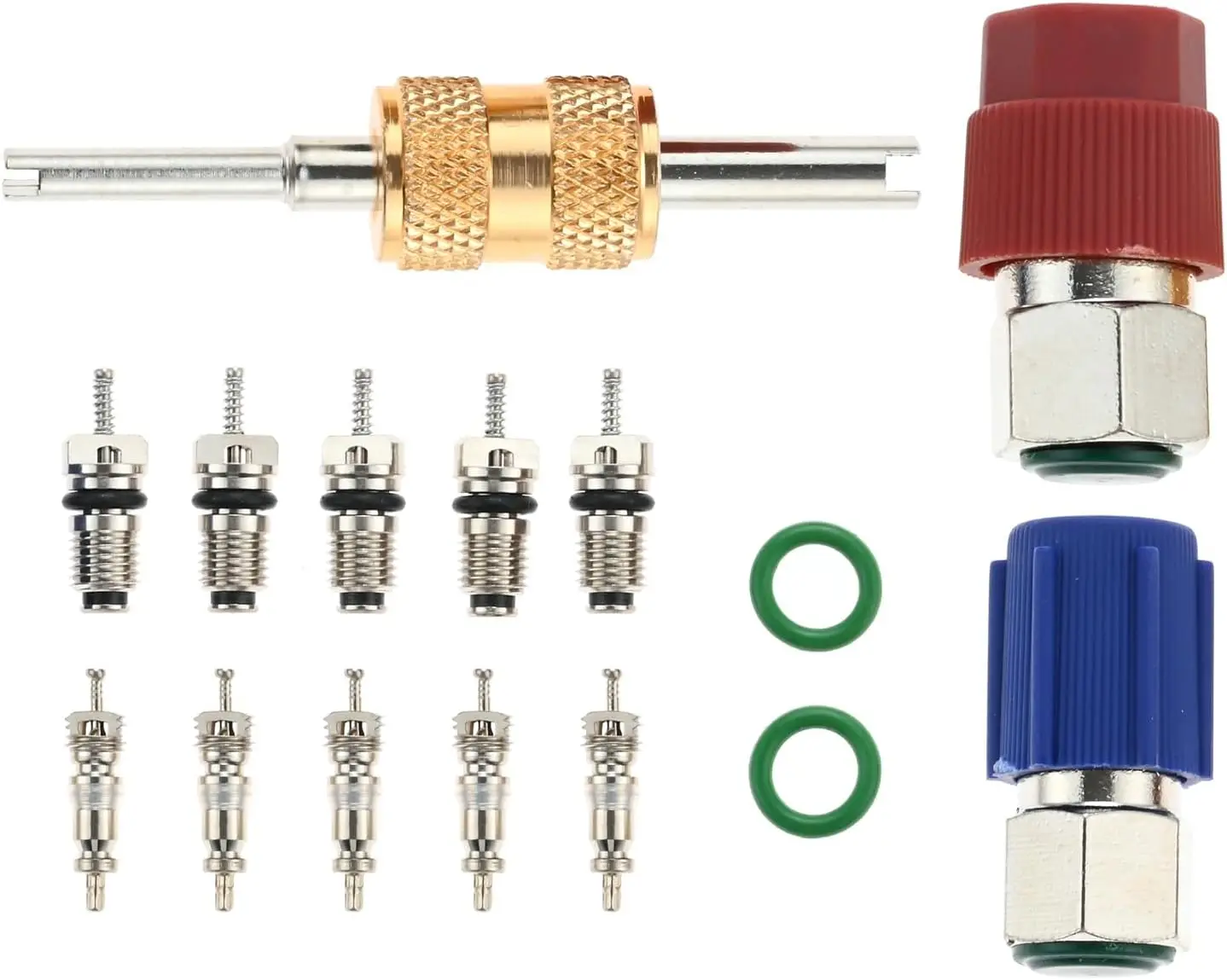 R12 To R134a Conversion Kit Include High/Low Fitting Port Retrofit 1/4 SAE To 7/16