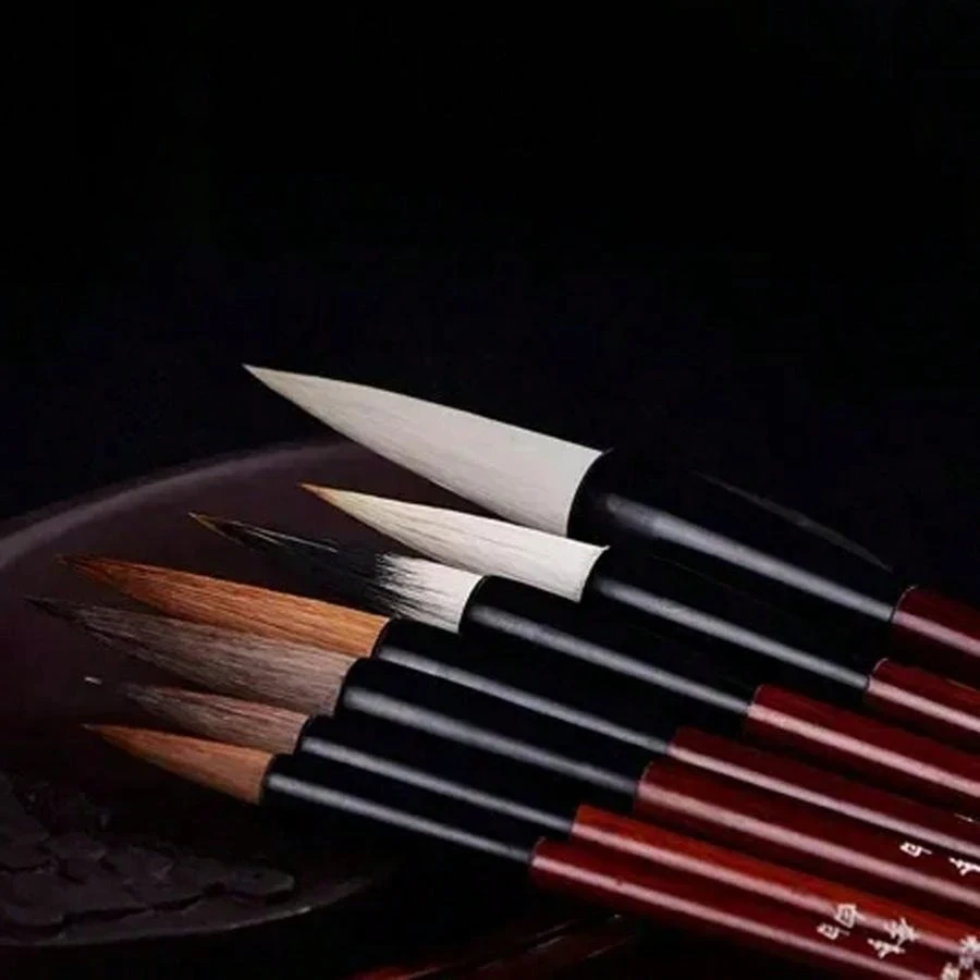 7pcs Chinese Calligraphy Brush Gift Set Li Bai Series Wolf Brush For Beginner Painting And Calligraphy Practice Art Supplies
