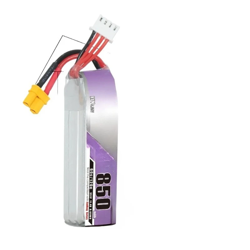 2 個 850mAh 3S 11.4V 60C/120C FPV レーシングドローン クアッドコプター GNB リポバッテリー XT30 プラグ付き