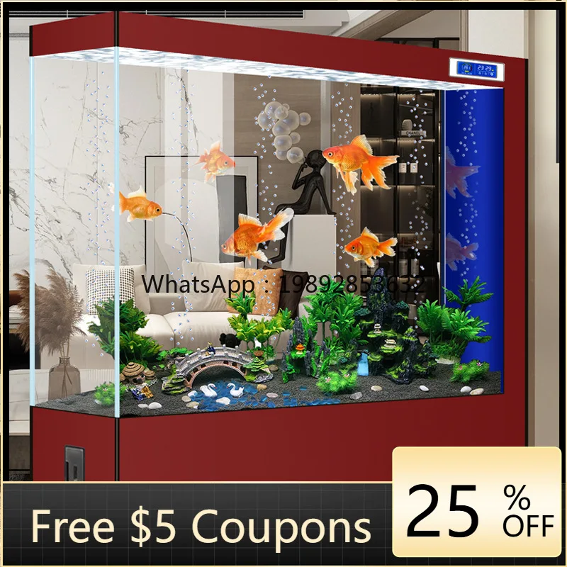 YFY Ultra-clear Glass Square Fish Tank Entrance Screen Partition Living Room Household Medium-large Aquarium