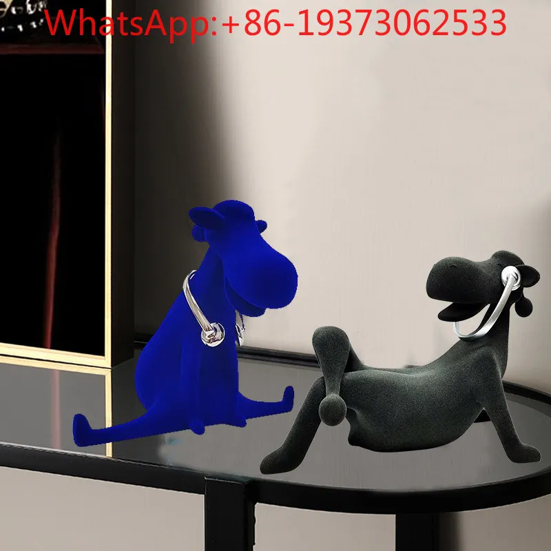 Modern Minimalist Flocking Headphones Animal Sculpture Study Light Luxury Art Ornament Advanced Sense