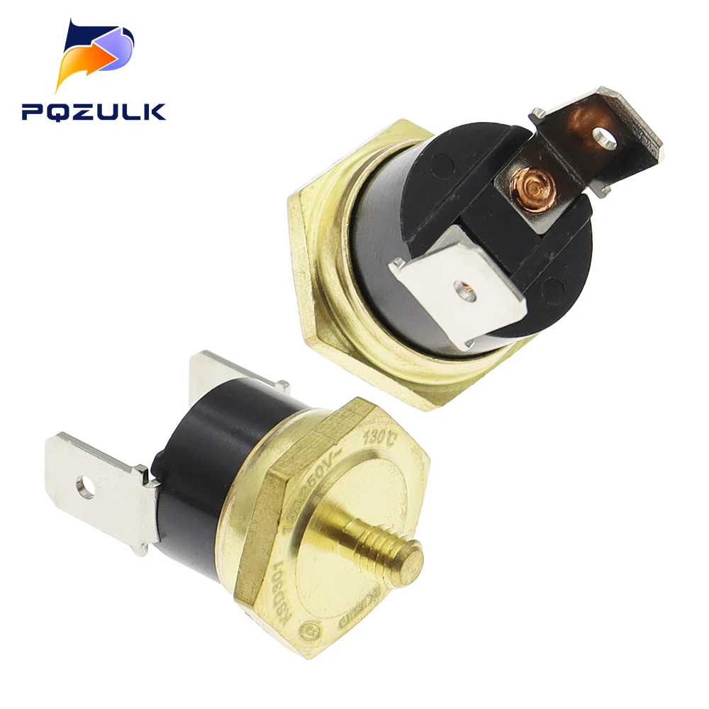 1PCS M4 10A250V Normally closed KSD301 40-150 degree Bakelite KSD-301 Temperature Switch Thermostat Sensor Thread-in Brass Probe