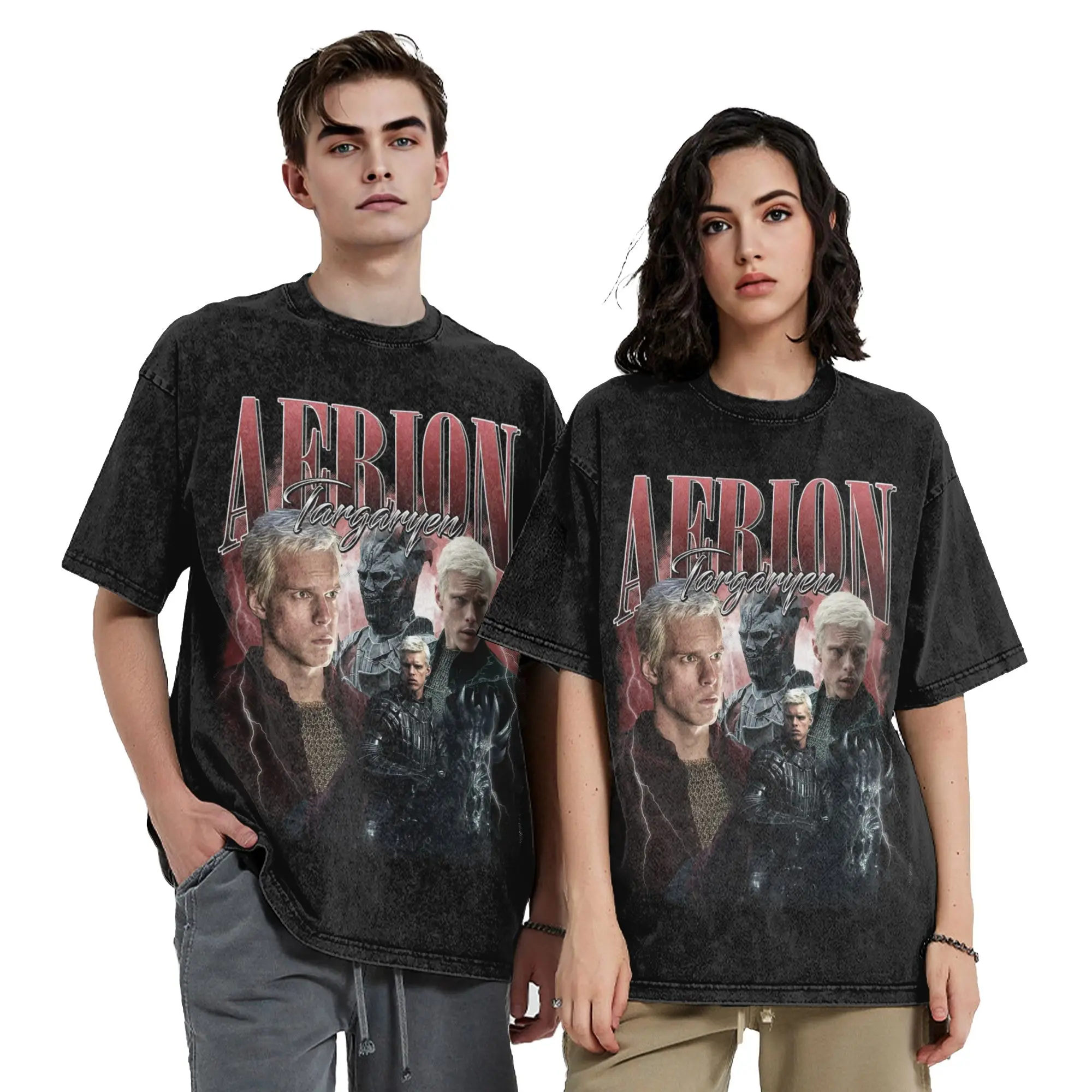 Aerion Targaryen A Knight Of The Seven Kingdoms Washed T Shirts Streetwear Hip Hop Vintage T-Shirts Tee Shirt for Men Women