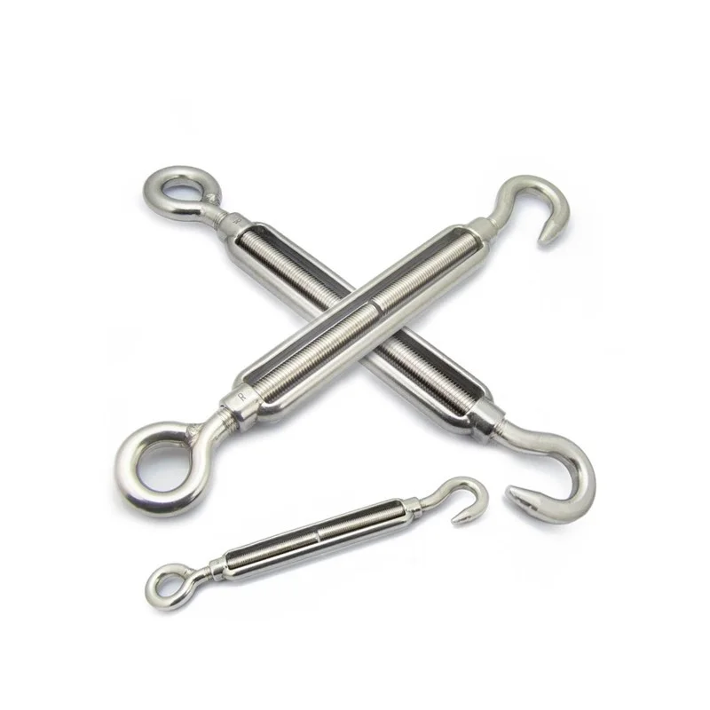 304 Stainless Steel Turnbuckle - Type OC Hook & Eye Turnbuckle Wire Rope Tension Tightener M4 M5 M6 M8 M10 M12 M14 M16 M18 M20