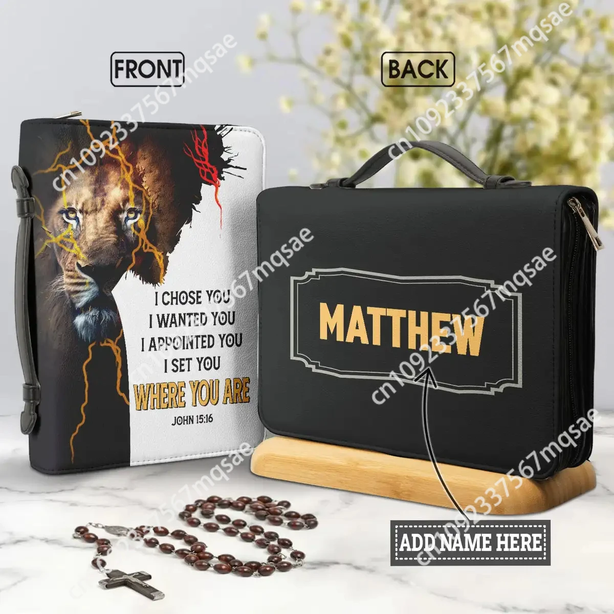 

I Set You Where You Are Bible Hymns Print Bible Cover PU Leather Carrying Book Case Personalized Study Book Holy Storage Boxes