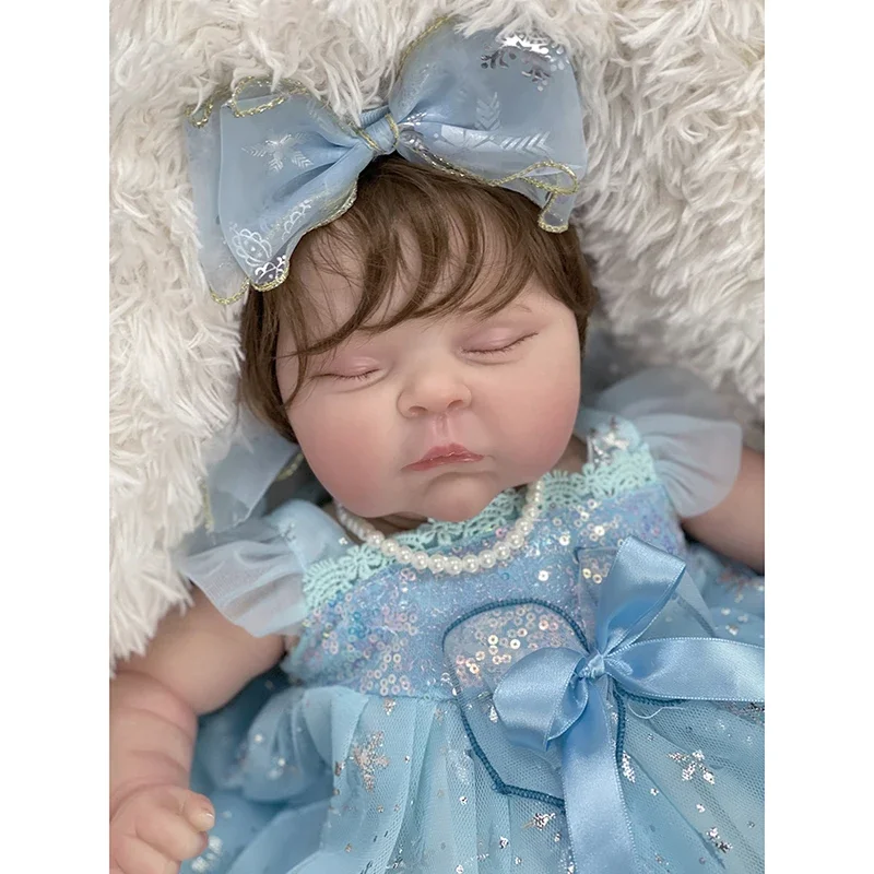 

49CM Peaches Soft Body Reborn Baby Doll Girl Lifelike 3D Skin Multiple Layers Painting with Visible Veins Soft Touch Doll