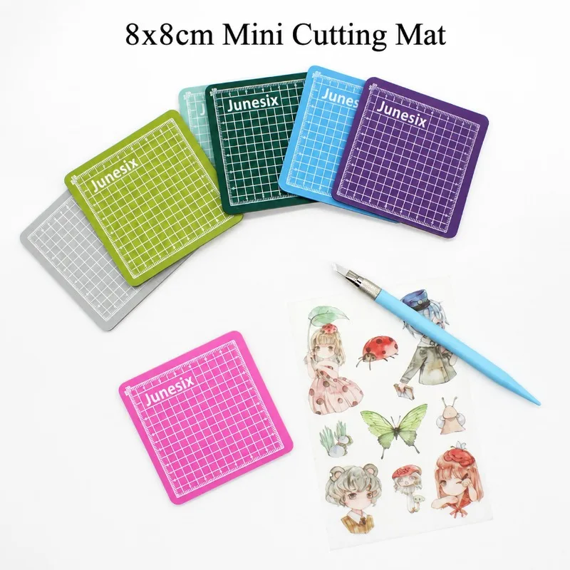 Mini 8x8cm Cutting Mat Hand‑craft Model Paper‑trimming Work‑pad Journal DIY Accessory Supporting Precise Pattern‑cropping