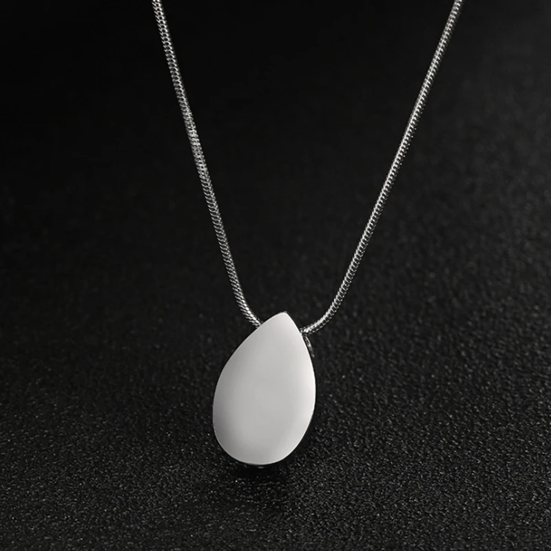 Personalized Teardrop Shape Of Waterdrop Cremation Urn Necklace With Fill Kit For Ashes Cremation Jewelry