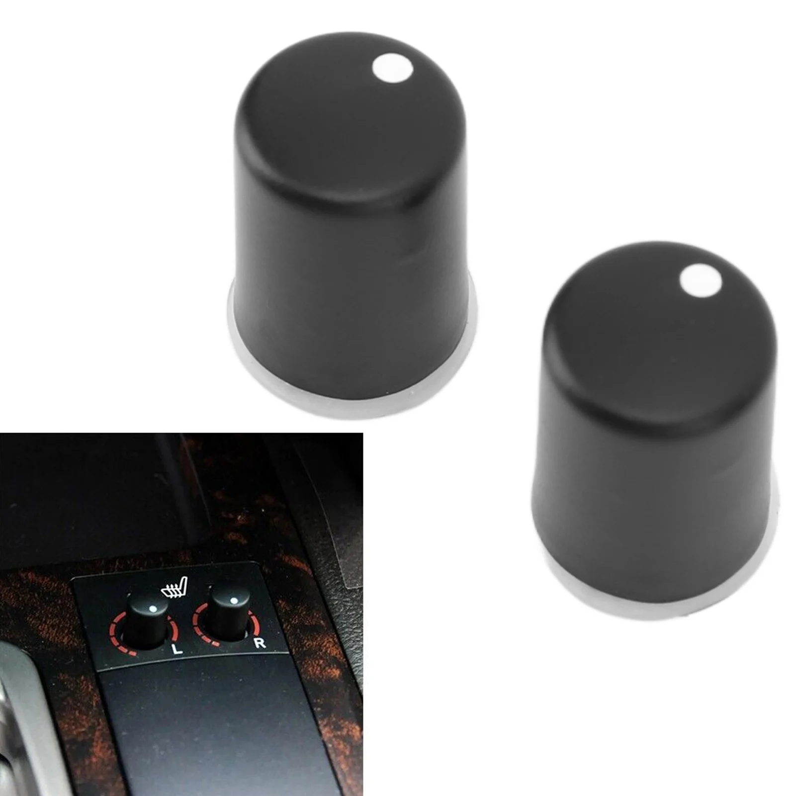 

2pcs Car Seat Heater Switch Knob Seat Heating Ventilation Switch Rotating Knob for Land Cruiser LC200 2008 to 2015