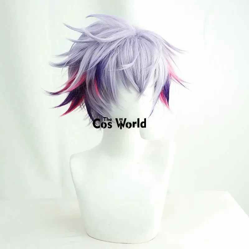 2025 11 الظاهري YouTuber VTuber Fuwa Minato أنيمي تأثيري الباروكات الألياف مقاومة للحرارة الشعر الاصطناعية + غطاء شعر مستعار