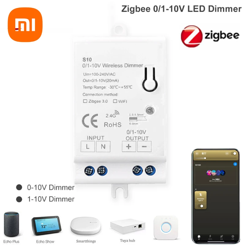 

Xiaomi Tuya ZigBee 3.0 Wifi Dimmer Controller LED Lights AC100-240V 0/1-10V RGB Lamp Smart Life APP Control Alexa Google Home