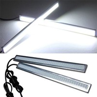 2x 17CM LED COB Bulb 12V DRL Car Styling Strip Waterproof COB LED Working Light Driving Daytime Running Light Super White