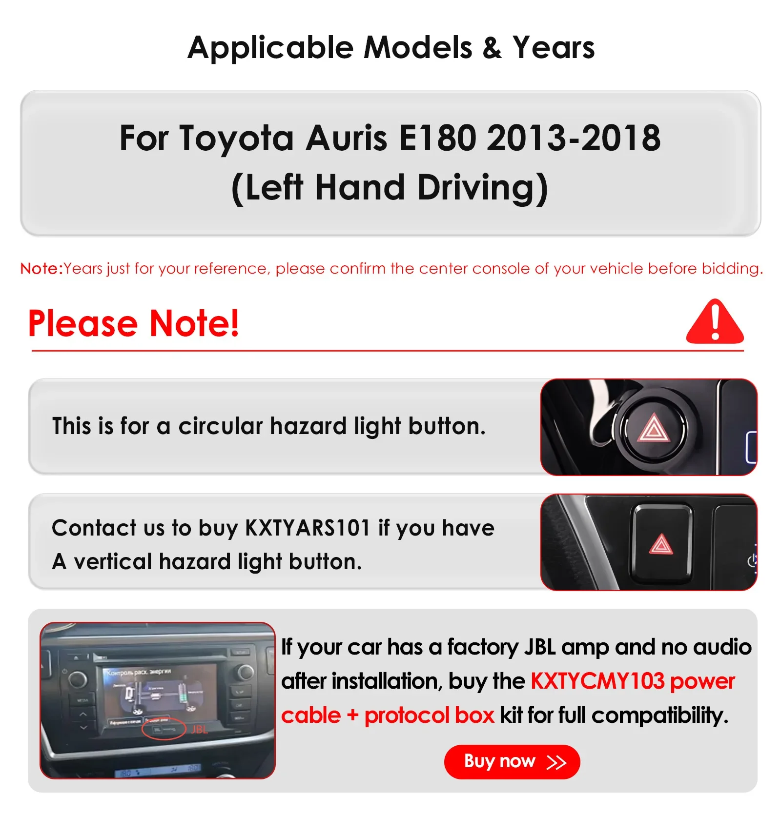 Android Car Radio for Toyota Auris E180 2013-2018 Left Hand Driving  Wireless Carplay Android Auto Bluetooth Multimedia Player
