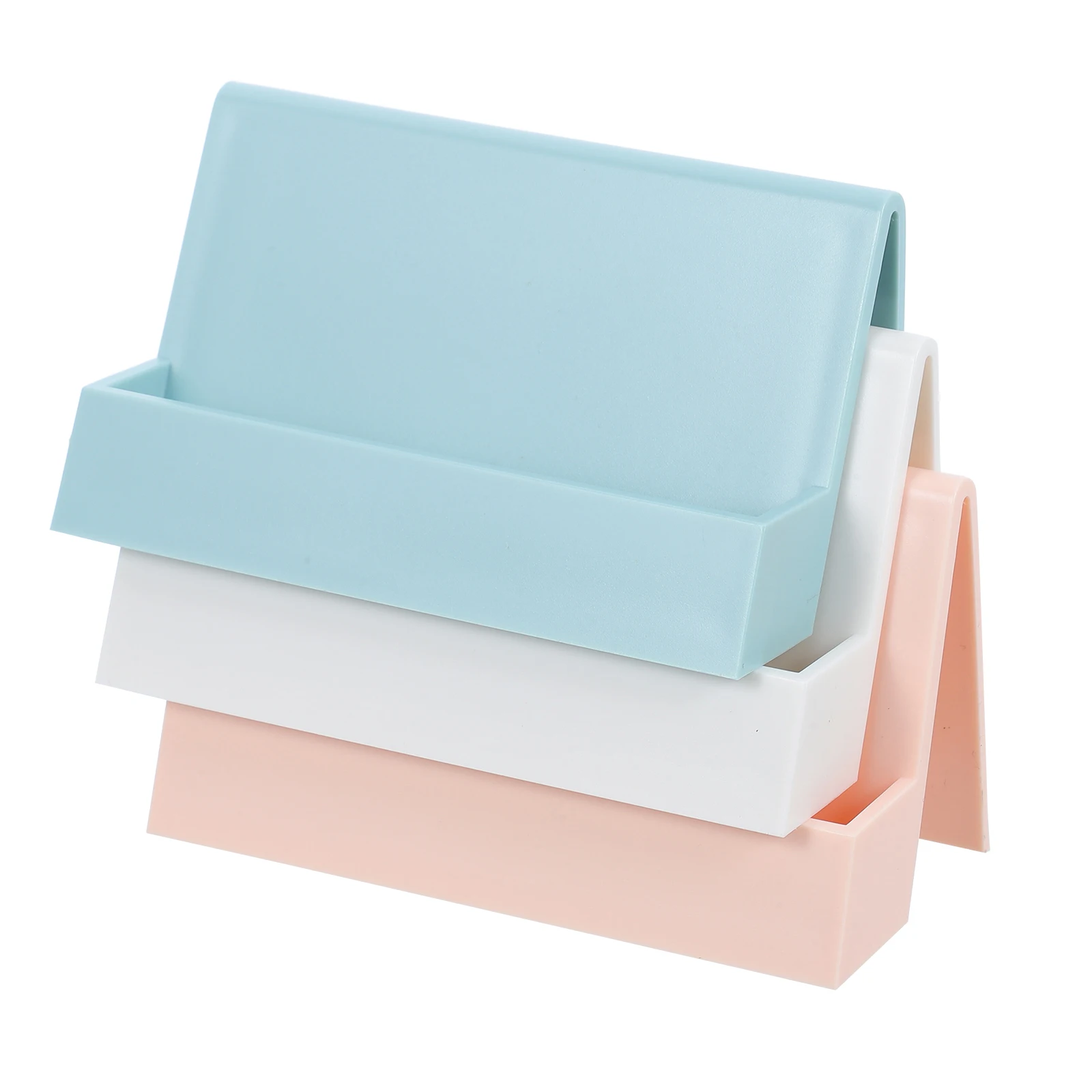 

3 Pcs Business Card Box Display Stand Holder Desk Cards Case Multiple for Office