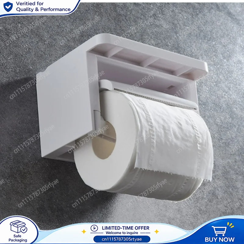 Creative Waterproof Toilet Tissue Box No Punching Toilet Paper Roll Holder Bathroom Wall Mounted Paper Storage Organizer