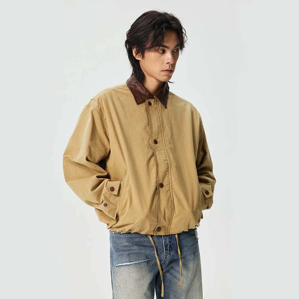 

Короткая куртка-карго, мужская корейская уличная одежда, модная свободная повседневная куртка с воротником-стойкой, пальто-бомбер для пары, верхняя одежда Cityboy