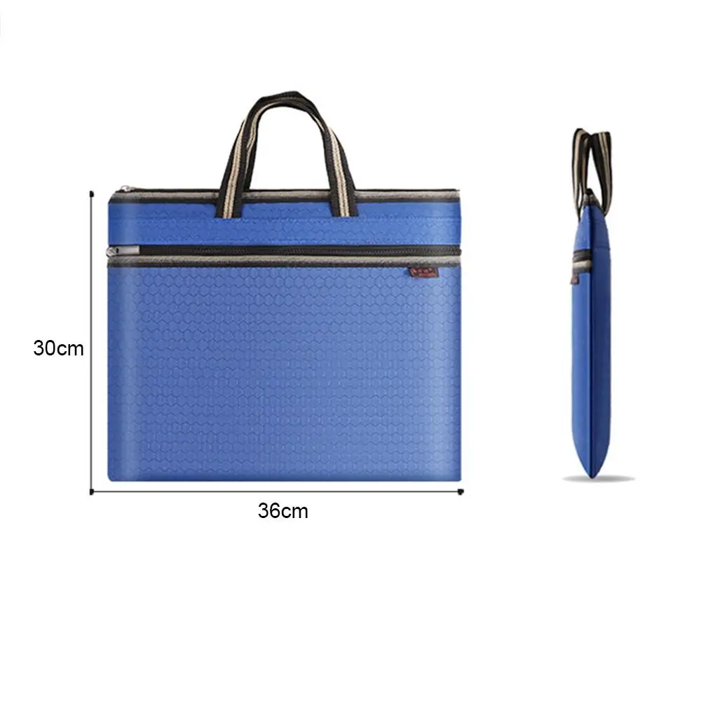 Large Capacity A4 Document Bag File Folder Oxford Cloth Portable Handle Office Briefcase Waterproof Handbag Business Package