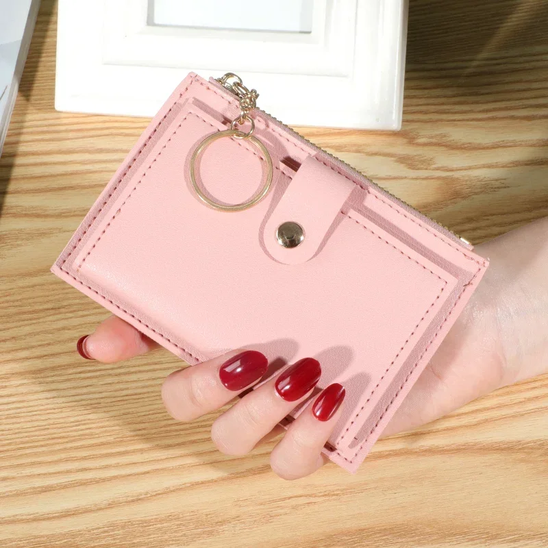 Trendy Ultra-thin Coin Purse Multi-functional Card Case Portable Travel Zipper Card Case