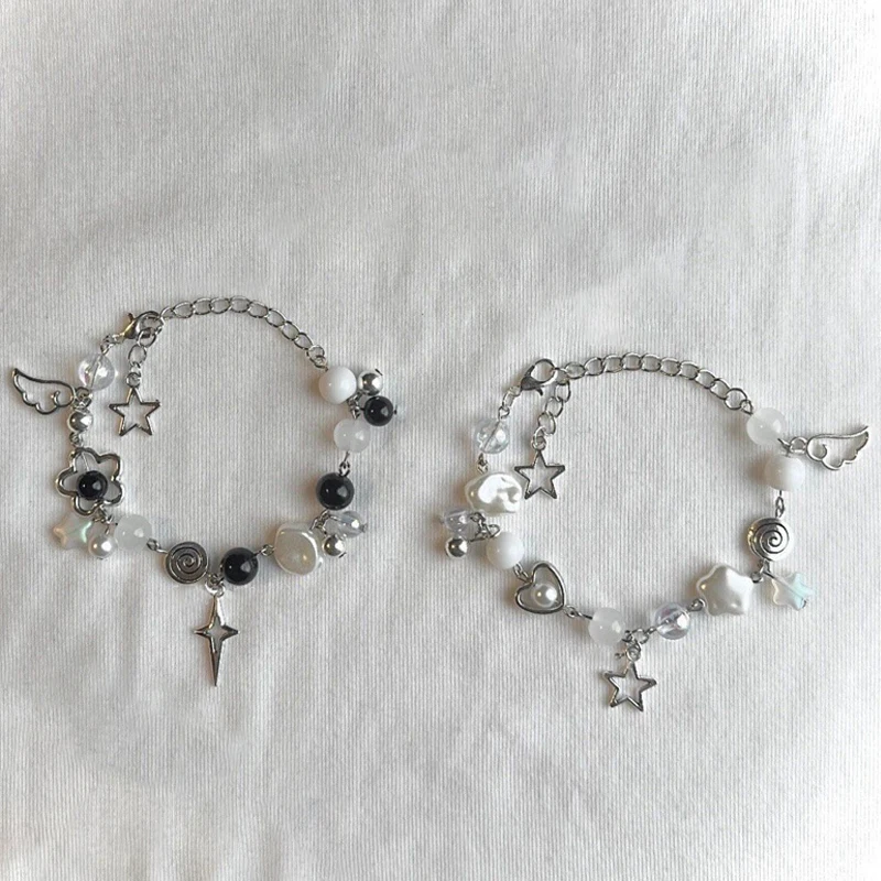 1pcs Y2K Bracelet Black and White Jewelry