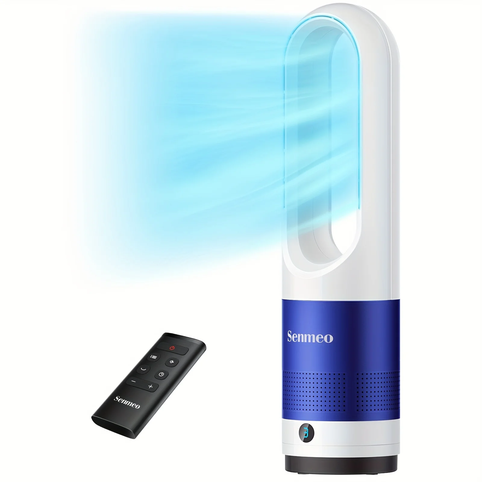 

Quiet 22 Bladeless Tower Fan with Remote Control, 8 Speeds & 90° Oscillation- LED Display, 9H Timer, Easy to Clean, Portable f