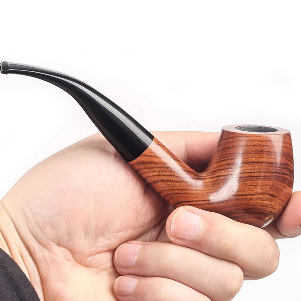 Classic Rosewood Tobacco Pipes Smoke Wood Pipe Tobacco Filter Smoking Accessories Cigarette Tools Gifts for Friend Smoker