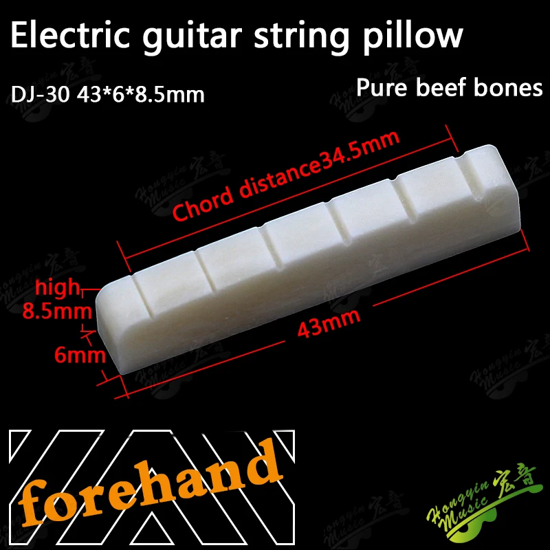 Echter geschlitzter Knochensattel für E-Gitarre, oberes Saitenkissen (unterer flacher Sattel 42/43*3,4*6) HUATOOL – Detail 5