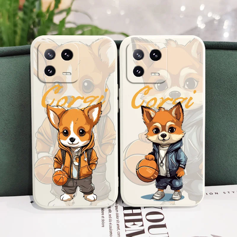 Баскетбольный чехол Corgi для телефона Xiaomi Mi 14 13 13T 12 12X 12T 12S 11 11T 10 10T 9 9T Pro Lite, чехол из жидкого силикона