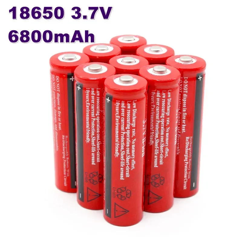 Original 18650 Lithium Battery 3.7 V Volt 6800mah BRC 18650 Rechargeable Battery Li-ion Lithium Batteries For Power Bank Torch