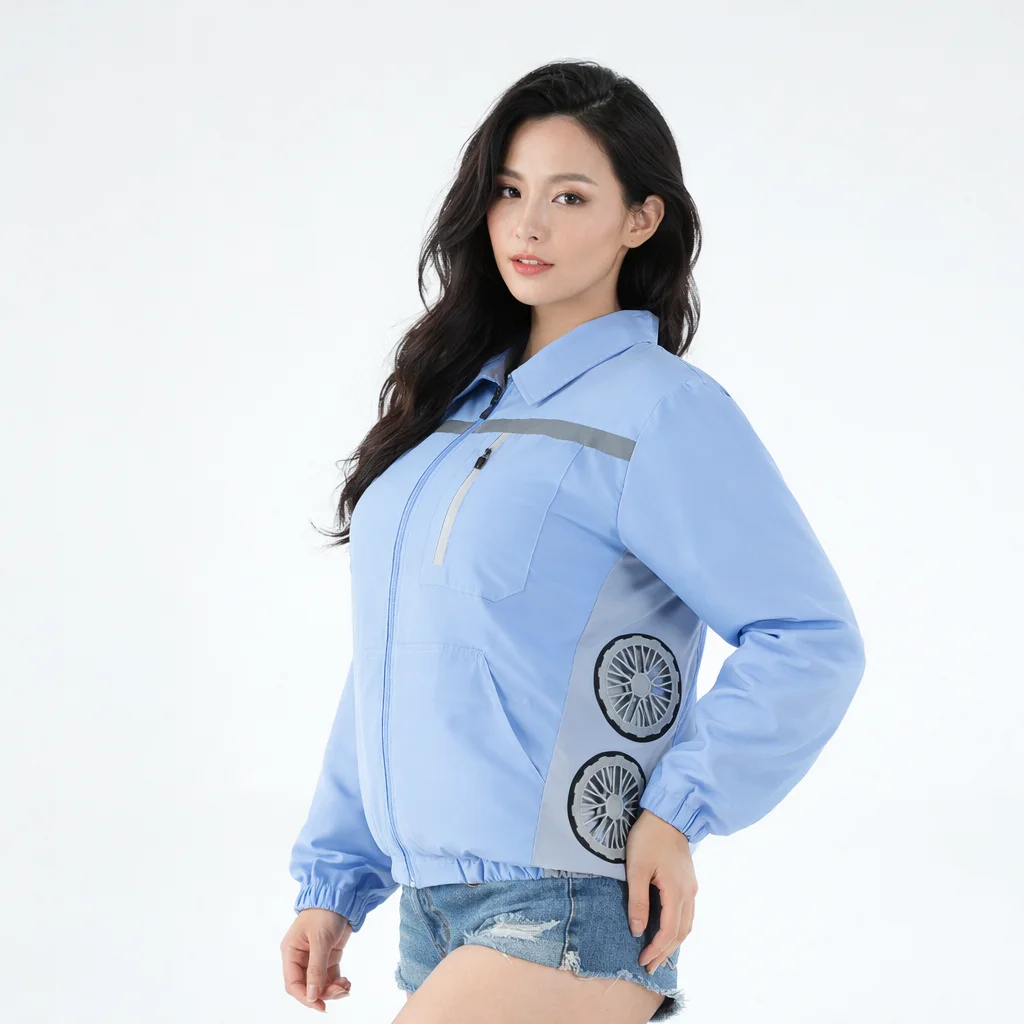 

New Women'S Outdoor With Fan Cooling Construction Sites Loose Hiking Fishing Air Conditioned Clothing Coat(Excluding Power Bank)