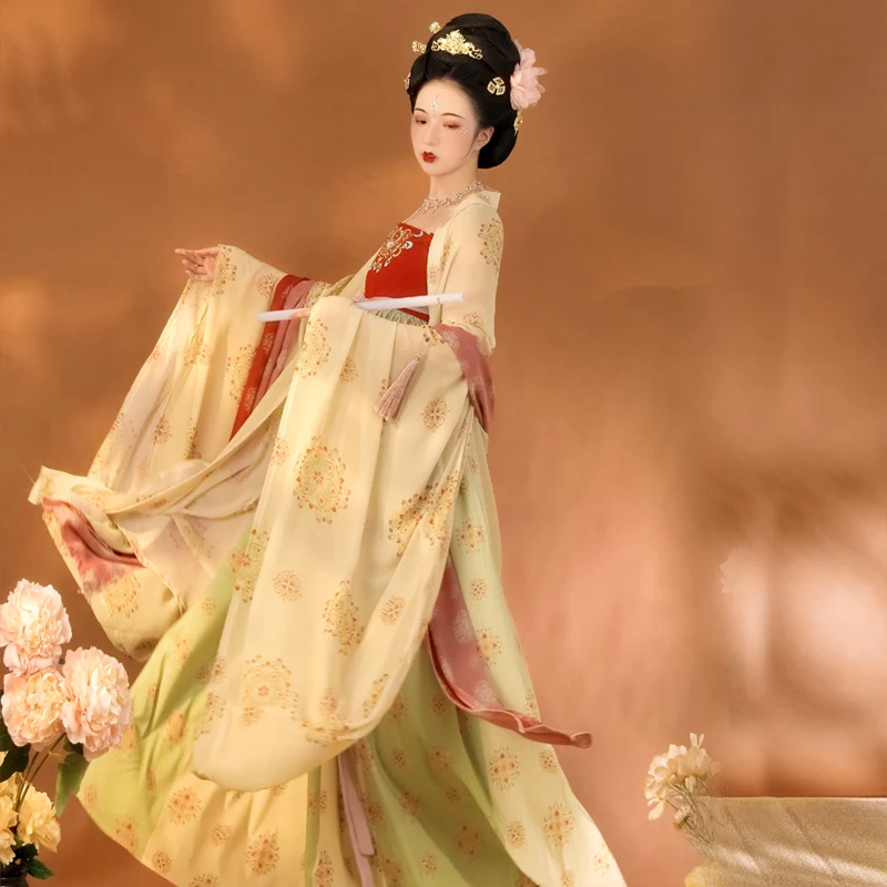 Originele Dames Han Chinese Kleding Zomer Tang Stijl Geborduurde Koningin Prinses Rok Chinese Traditionele Han Kleding