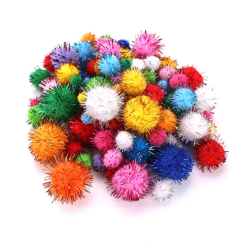 Colorful Golden Onion Plush Ball Glitter Children Creative DIY Handmade Materials To Decorate Children's Puzzle