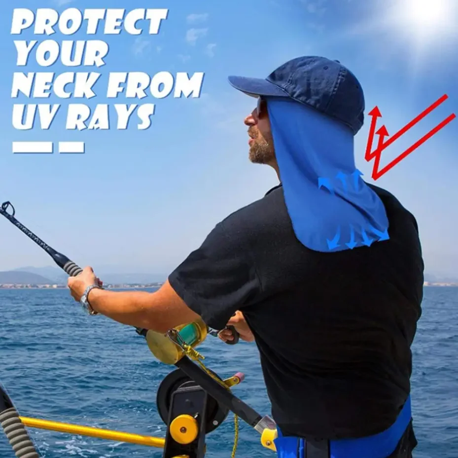 Elastic Sun Shade Hat Cooling Cap Neck Protector Sports Long Tail Hat Fast Dry Anti-UV Fishing Riding Hiking Cap Hard Hat Lining image 2