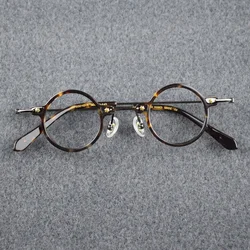 Super Small Round 36mm Tortoise Eyeglasses Frames Acetate Full Rim Glasses Mens Women Spectacles 2022 New Eyewear Optical